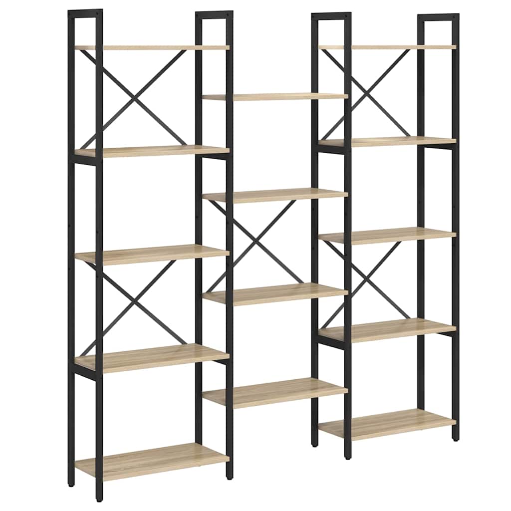 Hyllsystem 156 x 25 x 167 cm Konstruerat trä Sonoma-ek