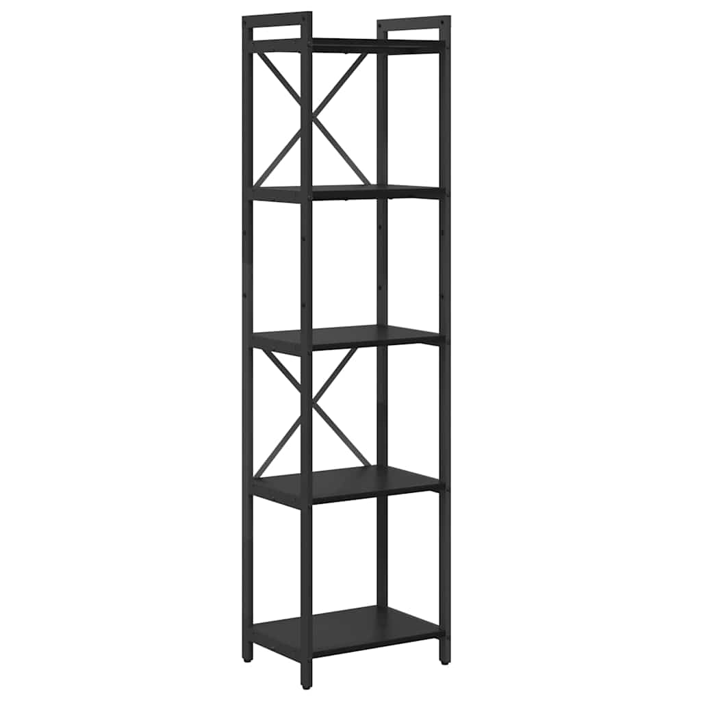 Hyllsystem Svart Ek 40 x 30 x 155 cm Konstruerat trä