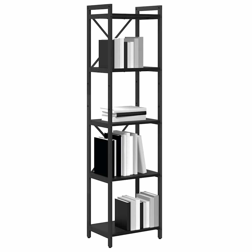 Hyllsystem Svart Ek 40 x 30 x 155 cm Konstruerat trä