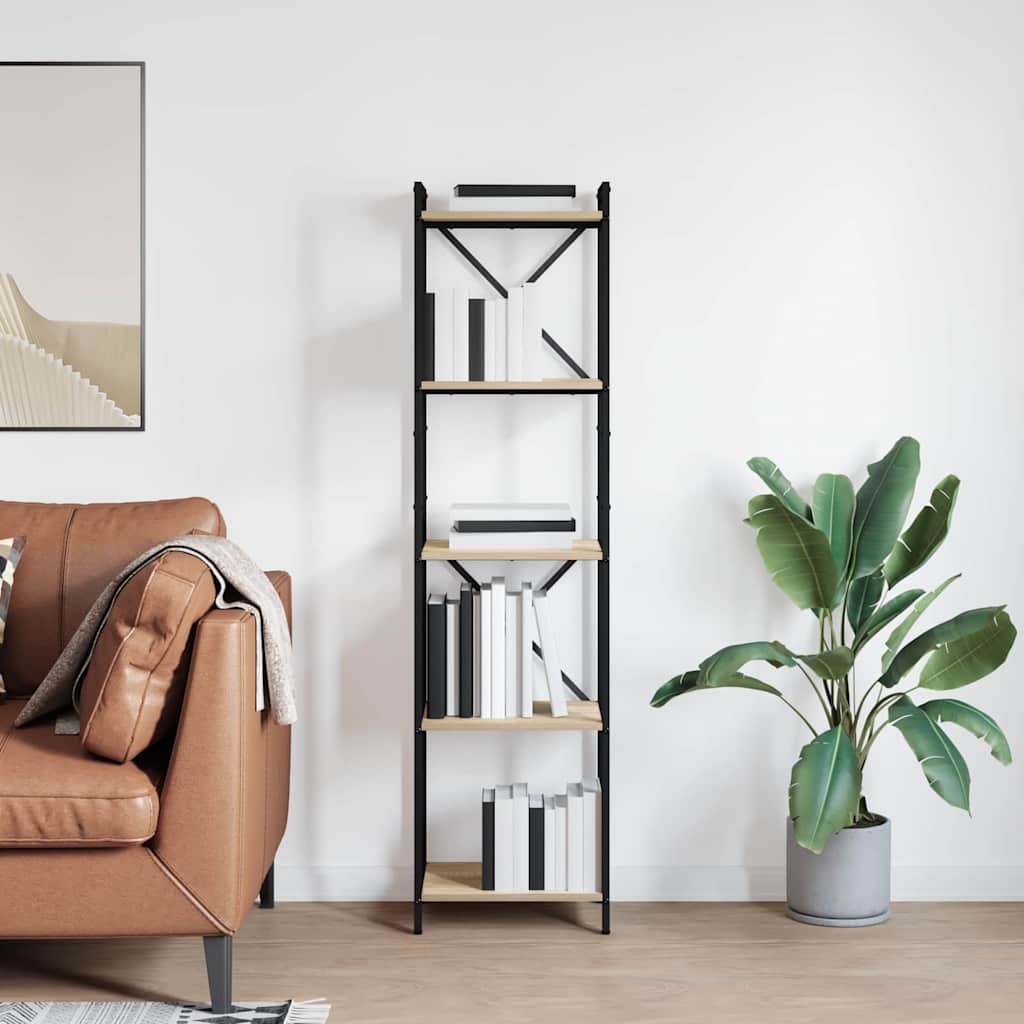 Hyllsystem 40 x 30 x 155 cm Konstruerat trä Sonoma-ek