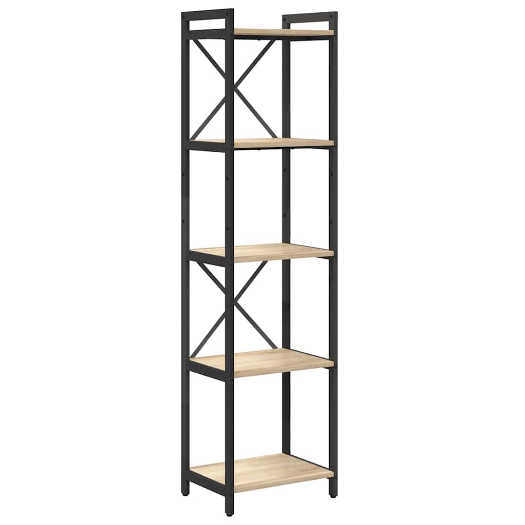 Hyllsystem 40 x 30 x 155 cm Konstruerat trä Sonoma-ek
