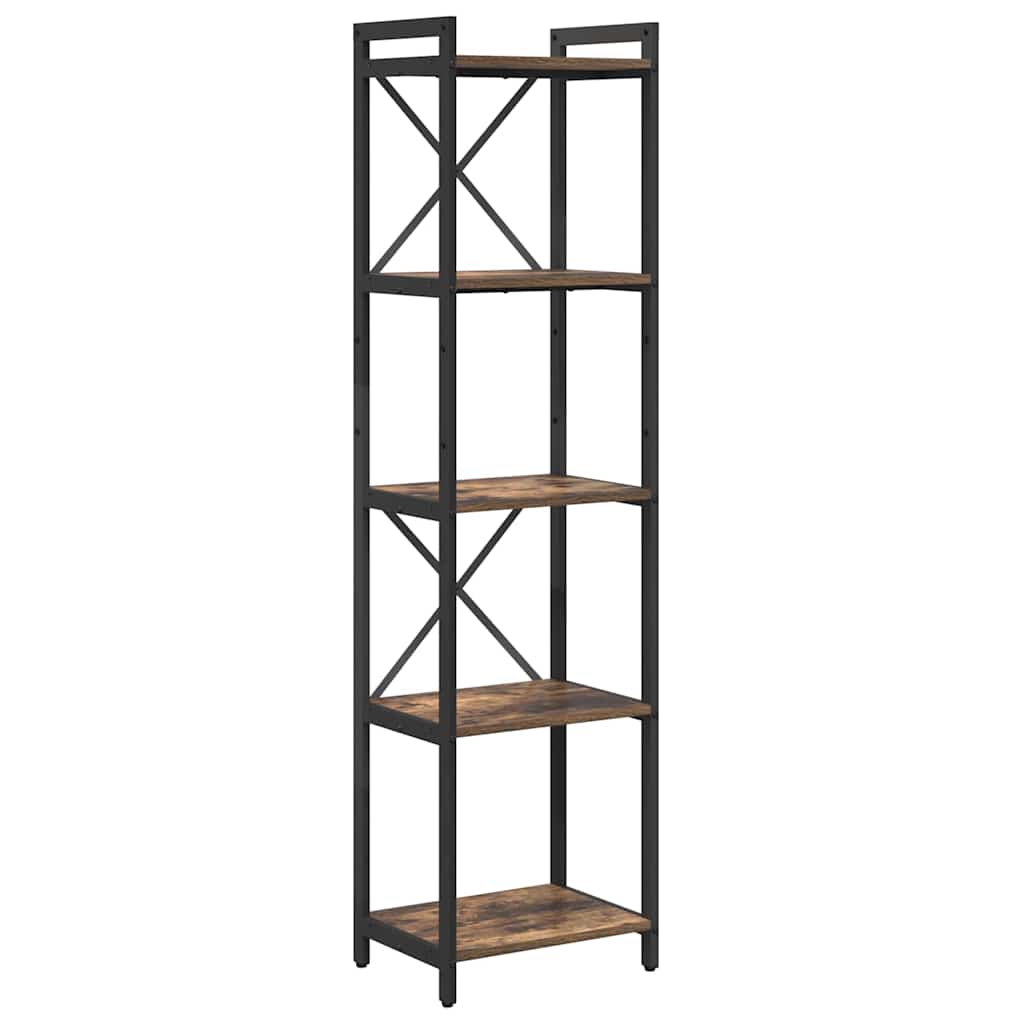 Hyllsystem 40 x 30 x 155 cm Konstruerat trä Rökt ek