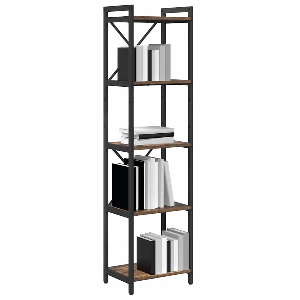 Hyllsystem Rökt ek 40 x 30 x 155 cm Konstruerat trä