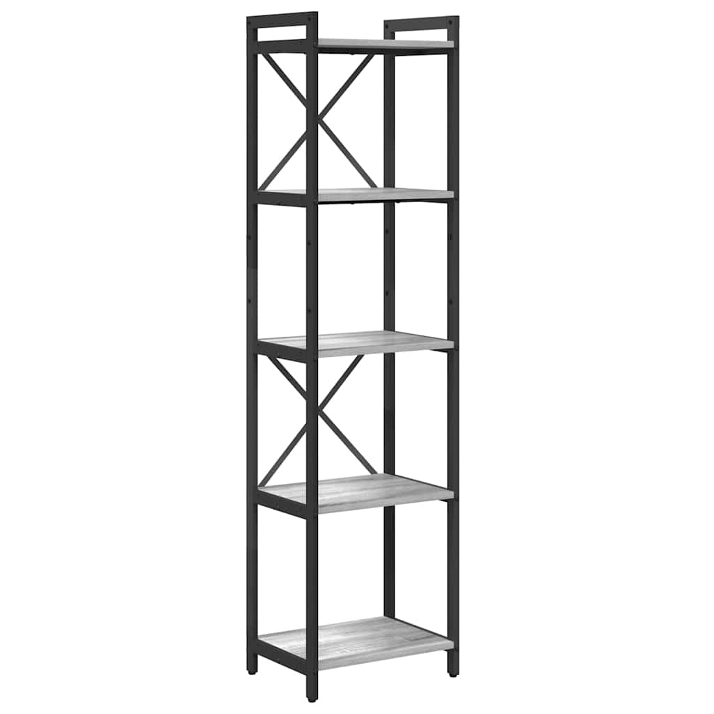 Hyllsystem 40 x 30 x 155 cm Konstruerat trä Grå sonoma