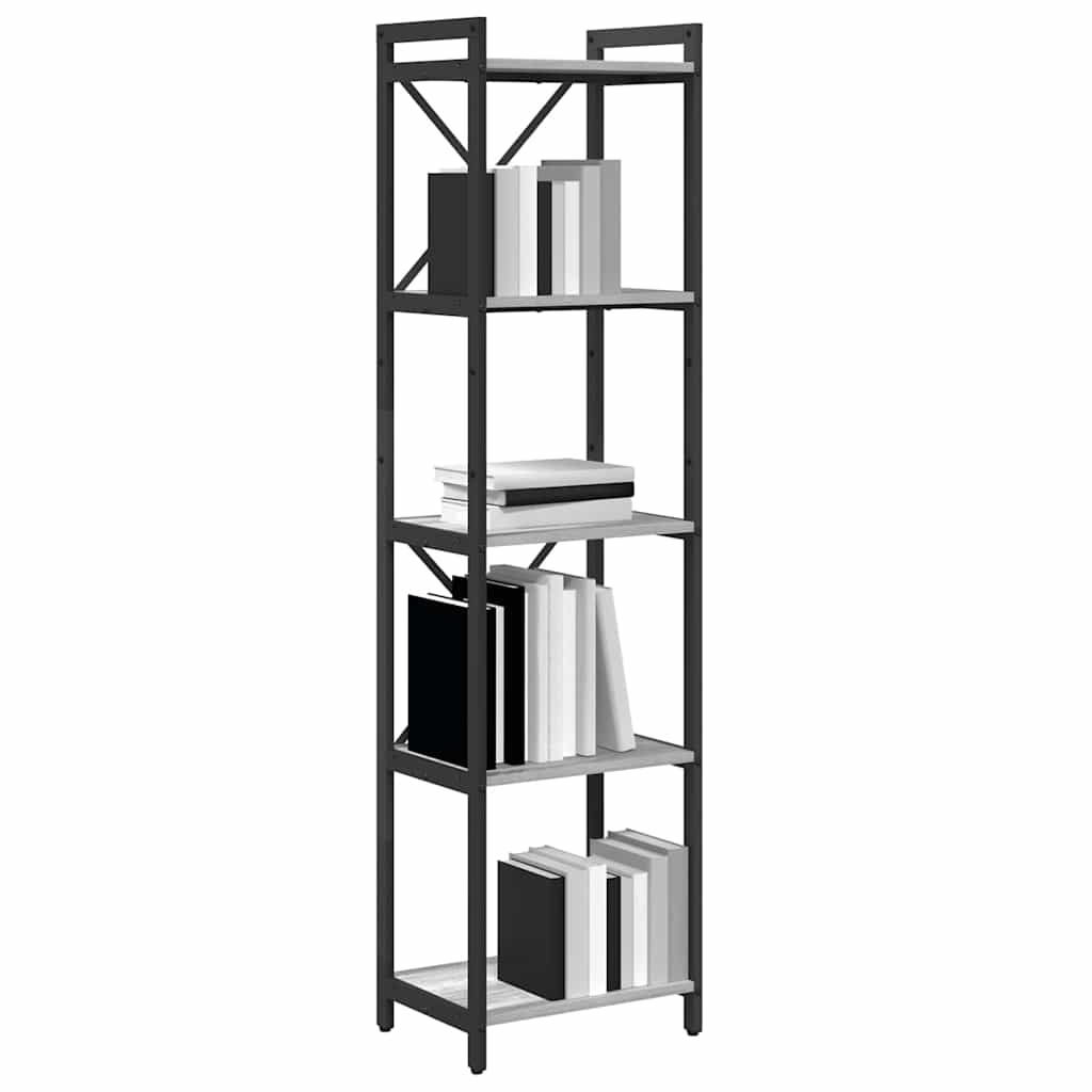 Hyllsystem Grå sonoma 40 x 30 x 155 cm Konstruerat trä