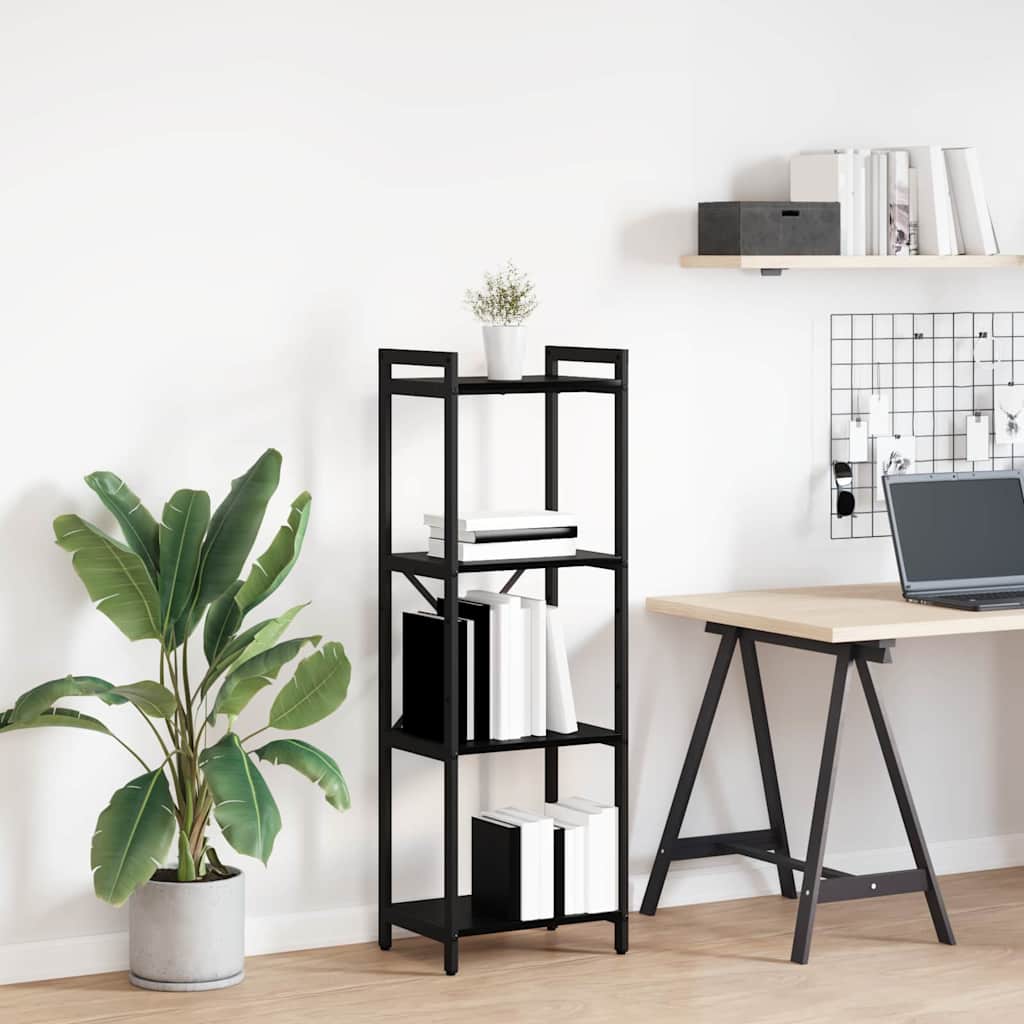 Hyllsystem 40 x 30 x 119 cm Konstruerat trä Svart Ek