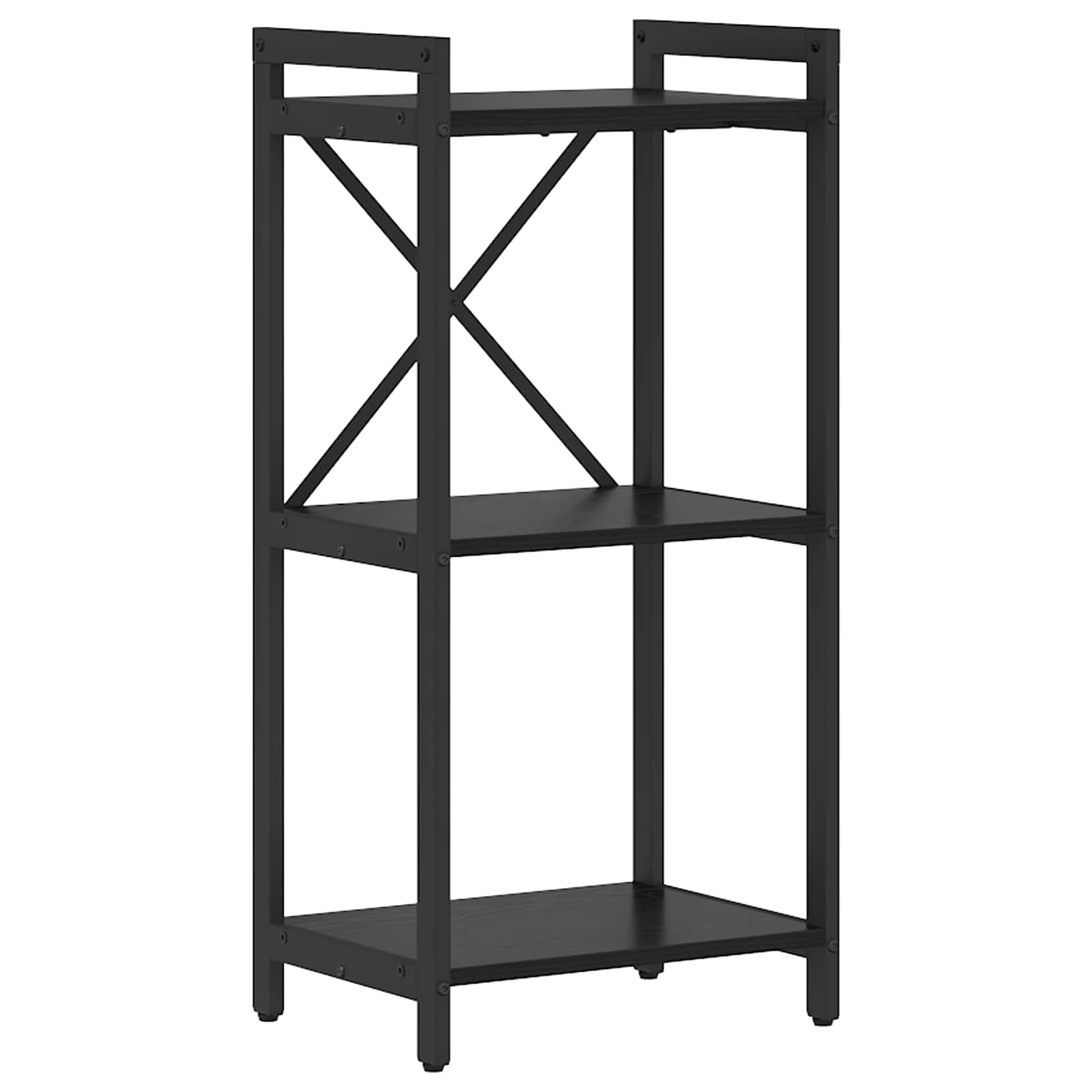 Hyllsystem Svart Ek 40 x 30 x 85 cm Konstruerat trä