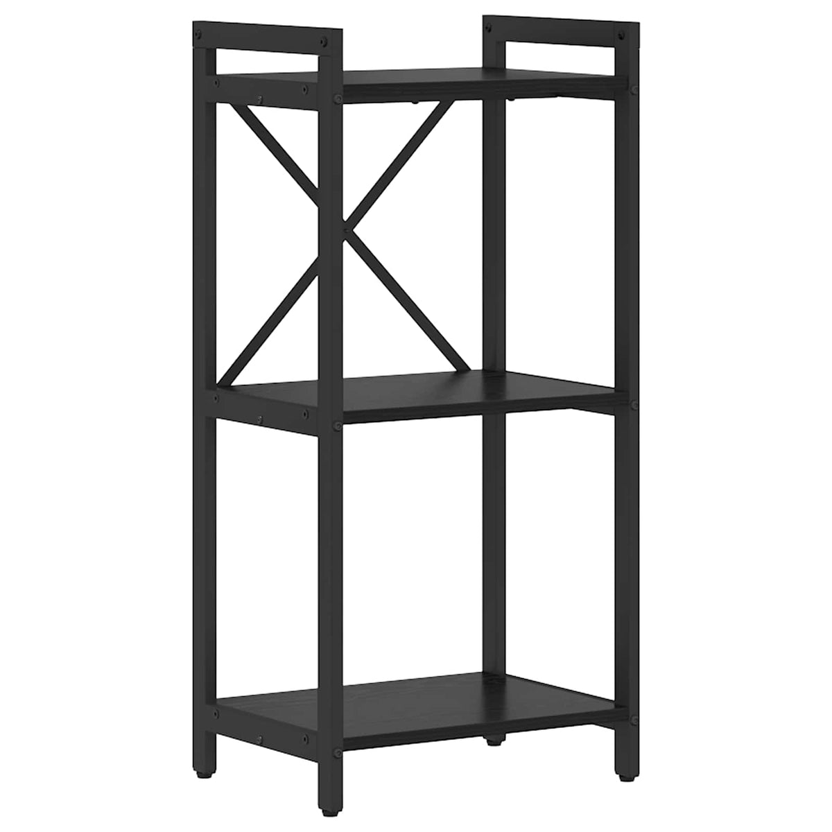 Hyllsystem 40 x 30 x 85 cm Konstruerat trä Svart Ek