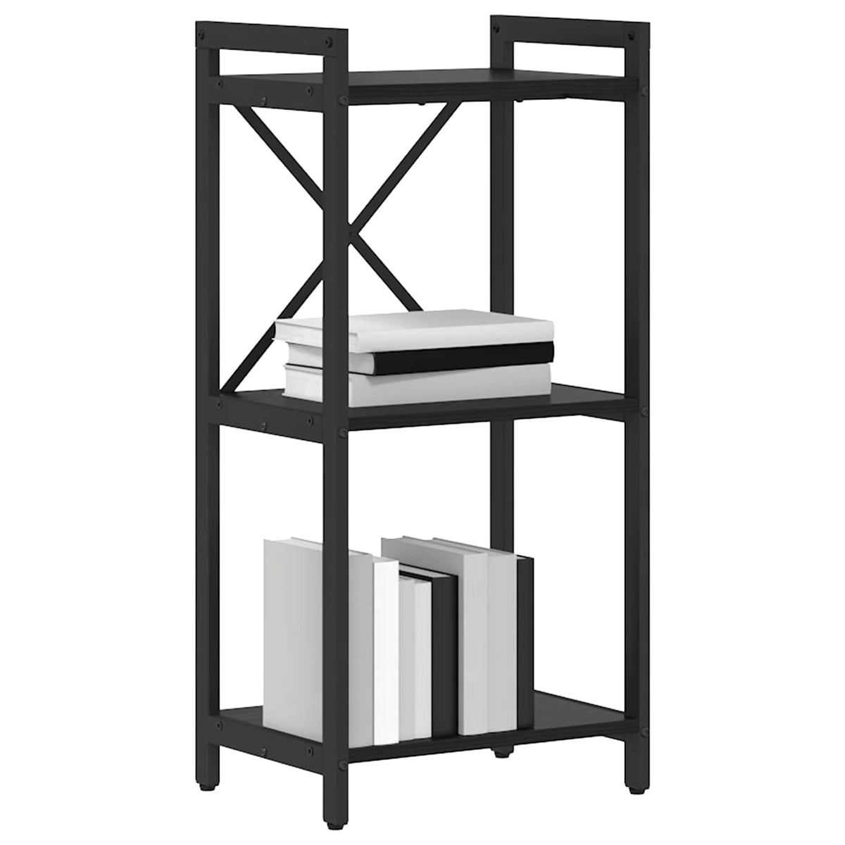 Hyllsystem 40 x 30 x 85 cm Konstruerat trä Svart Ek