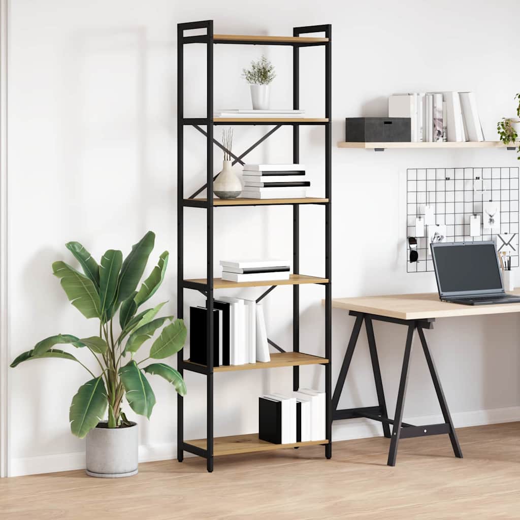 Hyllsystem 60 x 30 x 189,5 cm Konstruerat trä Artisan Ek