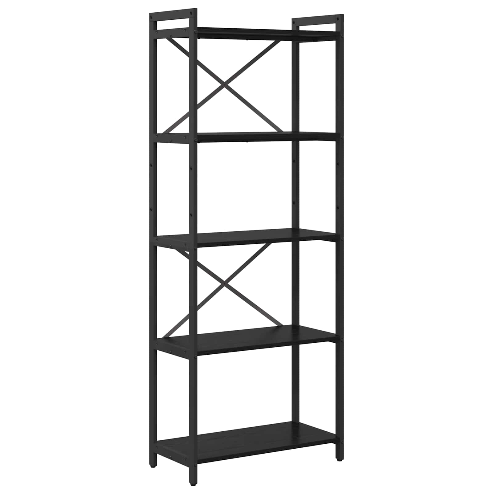 Hyllsystem Svart Ek 60 x 30 x 155 cm Konstruerat trä