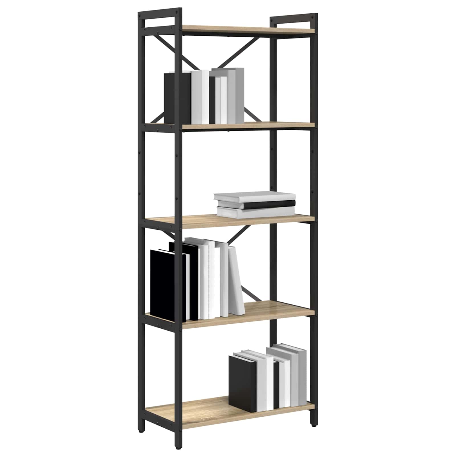 Hyllsystem Sonoma-ek 60 x 30 x 155 cm Konstruerat trä