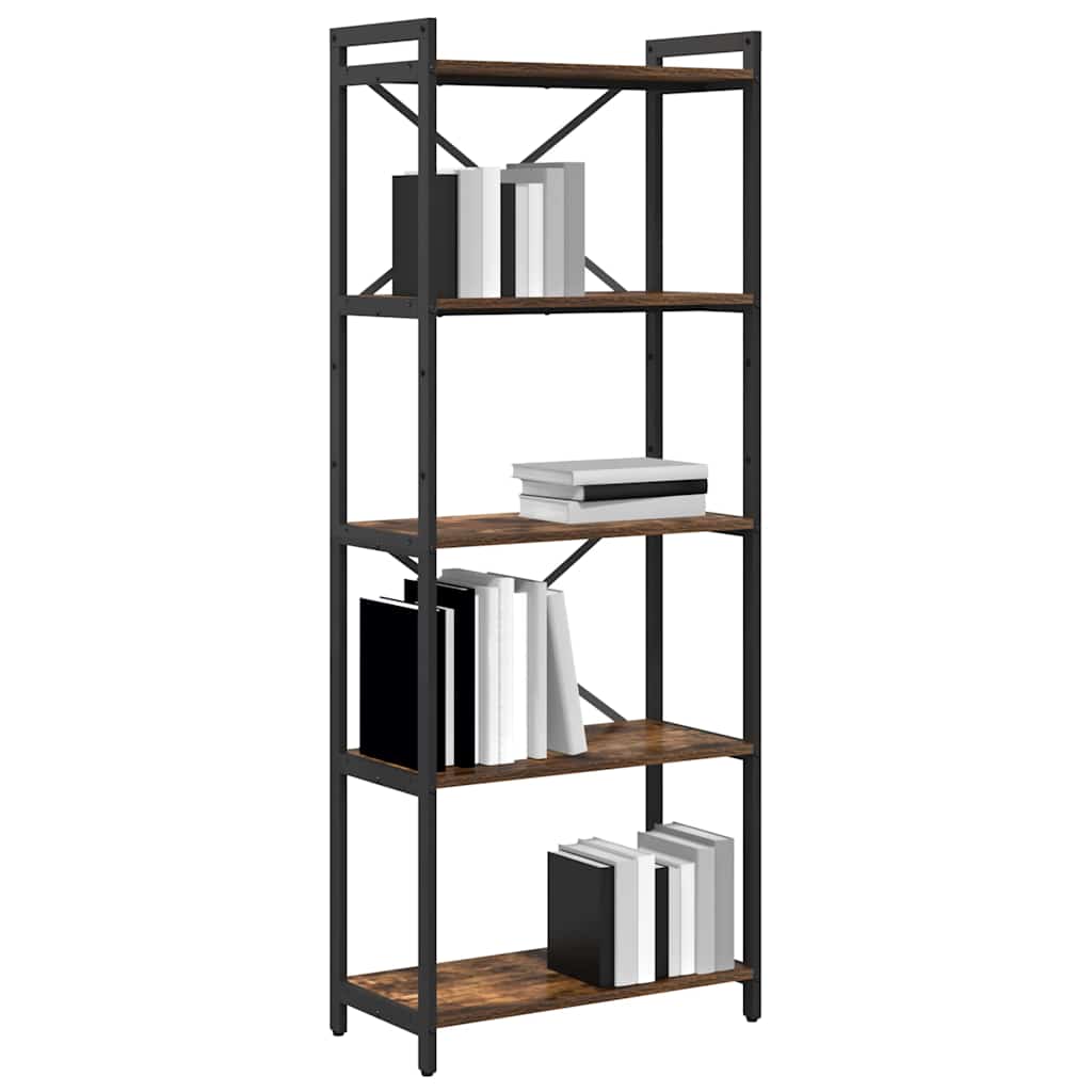 Hyllsystem Rökt ek 60 x 30 x 155 cm Konstruerat trä