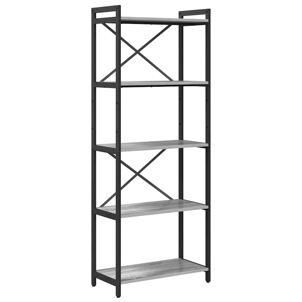 Hyllsystem Grå sonoma 60 x 30 x 155 cm Konstruerat trä