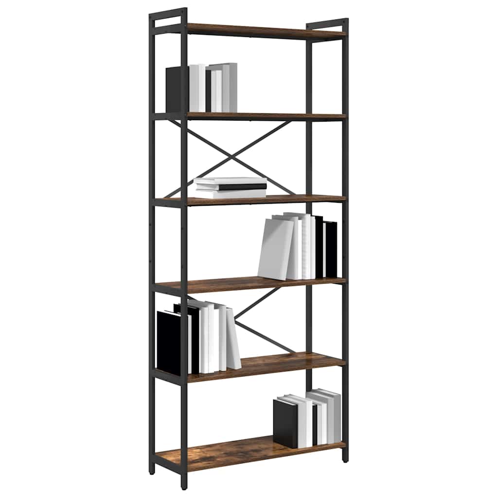 Hyllsystem Rökt ek 80 x 30 x 189,5 cm Konstruerat trä