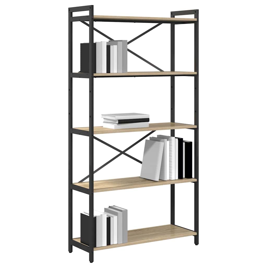 Hyllsystem Sonoma-ek 80 x 30 x 155 cm Konstruerat trä