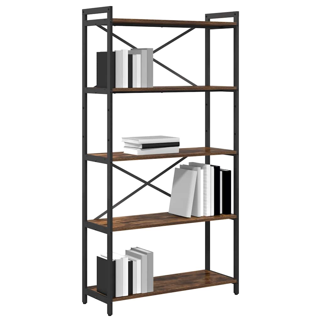 Hyllsystem Rökt ek 80 x 30 x 155 cm Konstruerat trä