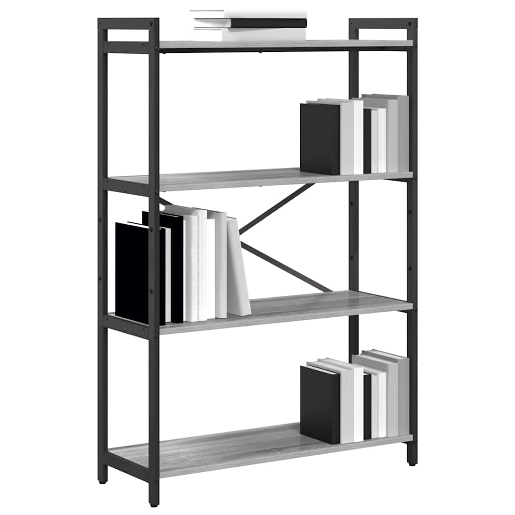 Hyllsystem Grå sonoma 80 x 30 x 120 cm Konstruerat trä