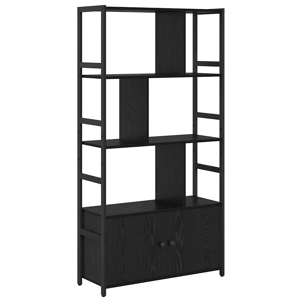 Hyllsystem Svart Ek 80 x 30 x 155,5 cm Konstruerat trä