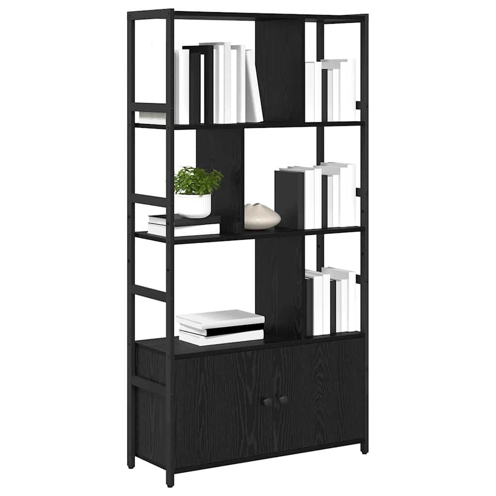 Hyllsystem Svart Ek 80 x 30 x 155,5 cm Konstruerat trä