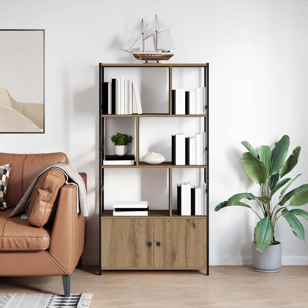 Hyllsystem 80 x 30 x 155,5 cm Konstruerat trä Artisan Ek