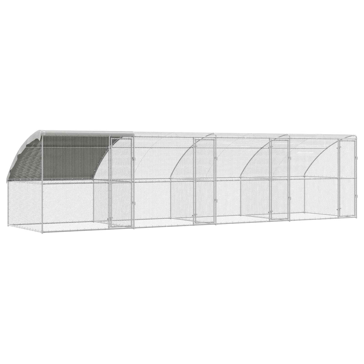 Hönshus 4 st Silver 800 x 200 x 200 cm Stål och PE