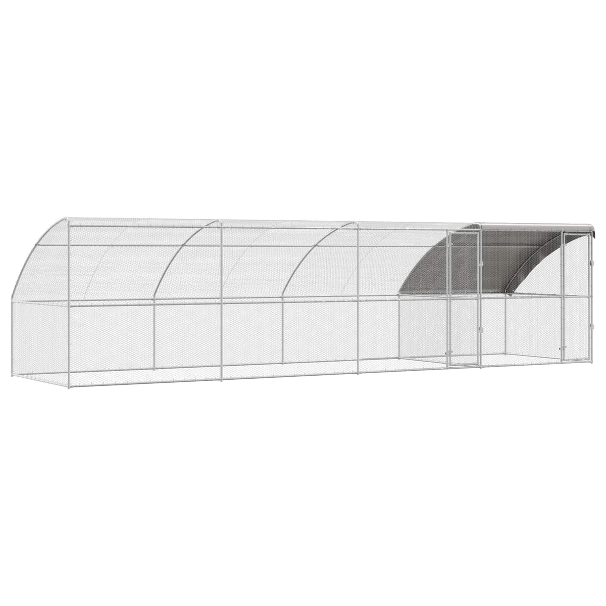 Hönshus 4 st Silver 800 x 200 x 200 cm Stål och PE