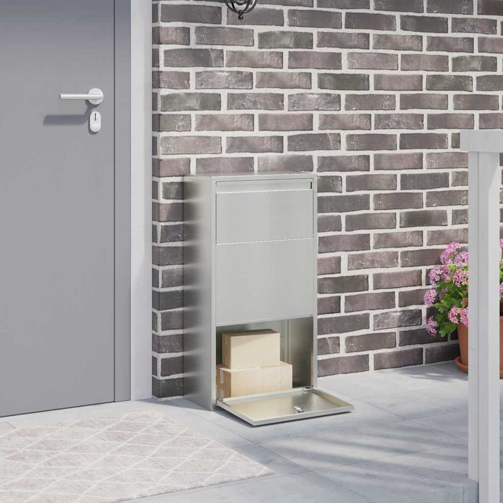 Paketbox med lagring Silver 44 x 22 x 82 cm Galvaniserat Stål