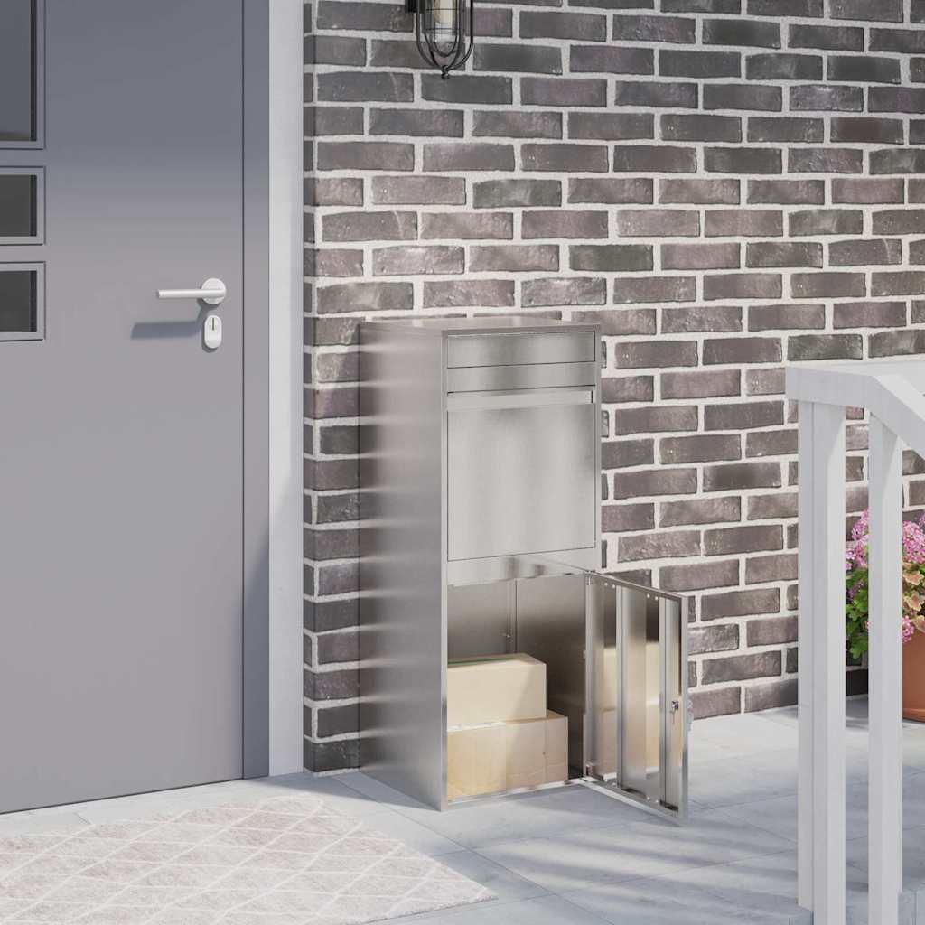 Paketbox med lagring Silver 47,5 x 38 x 59 cm Rostfritt stål