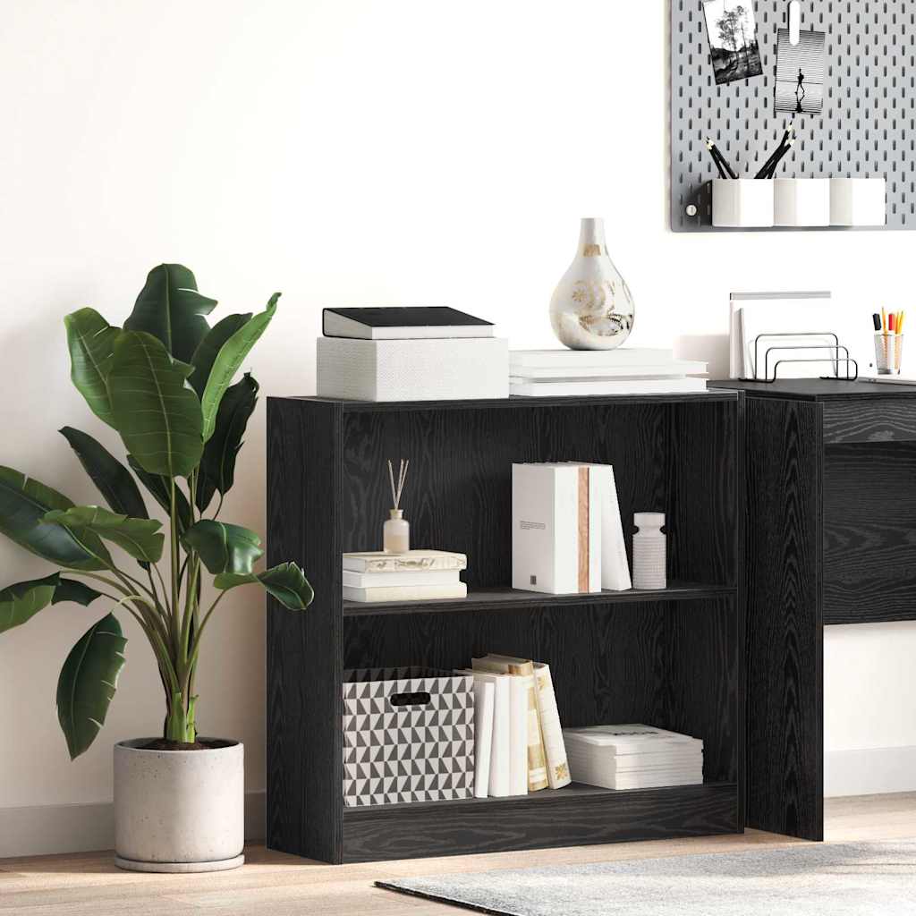 Hyllsystem Svart Ek 80 x 24 x 76 cm Konstruerat trä