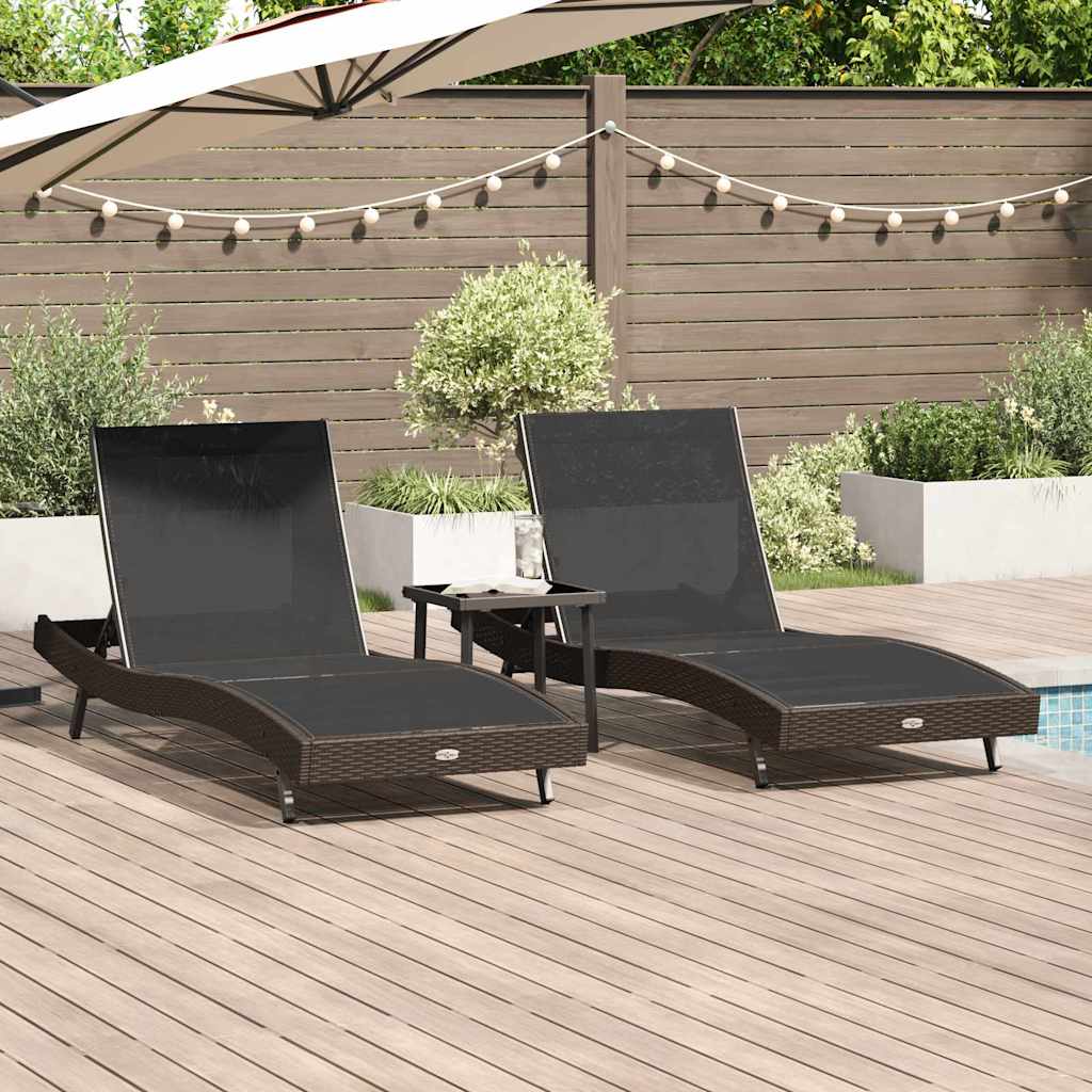 Solstol 3 st konstrotting Brun
