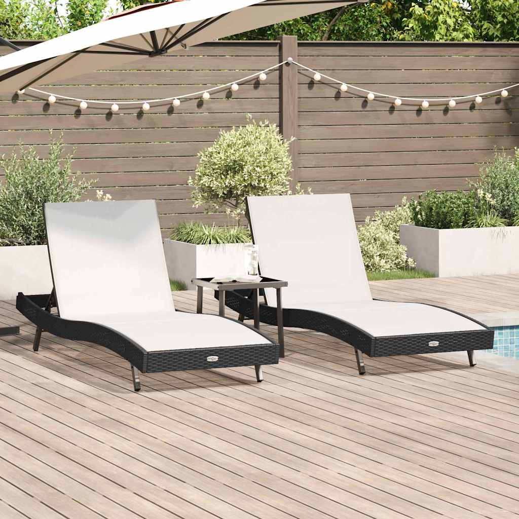 Solstol 3 st konstrotting Svart och Vitt