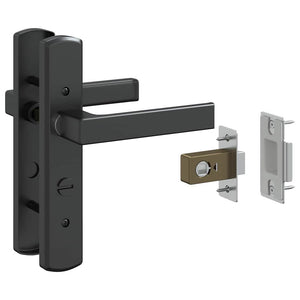 Glasdörr Fiskfjäll Svart 76 x 3.5 x 201.5 cm Aluminium