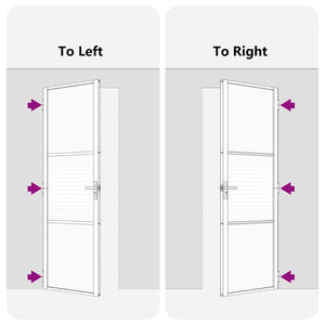 Glasdörr Randig Svart 76 x 3.5 x 201.5 cm Aluminium