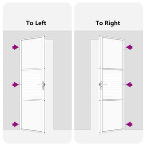 Glasdörr Randig Svart 76 x 3.5 x 201.5 cm Aluminium