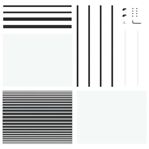 Glasdörr Randig Svart 90 x 2 x 205 cm Aluminium