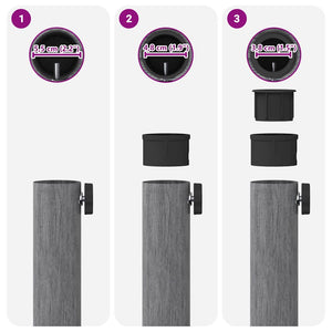 Parasollfot Mörk Grå Trälook 48 x 48 x 32 cm