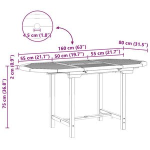 Trädgårdsmöbelset 5 pcs Brun Massivt teakträ