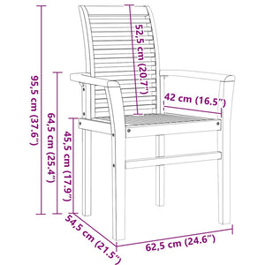 Trädgårdsmöbelset 7 pcs Brun Massivt teakträ