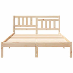 Sängram med huvudgavel Brun 120 x 190 cm Massiv furu