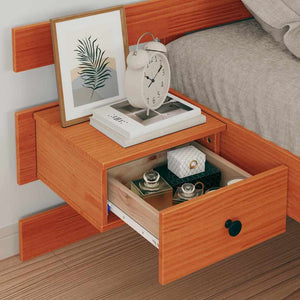 Sängram med huvudgavel Vaxbrun 90 x 200 cm Massiv furu