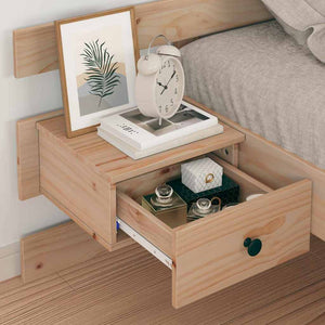 Sängram med huvudgavel Brun 90 x 190 cm Massiv furu