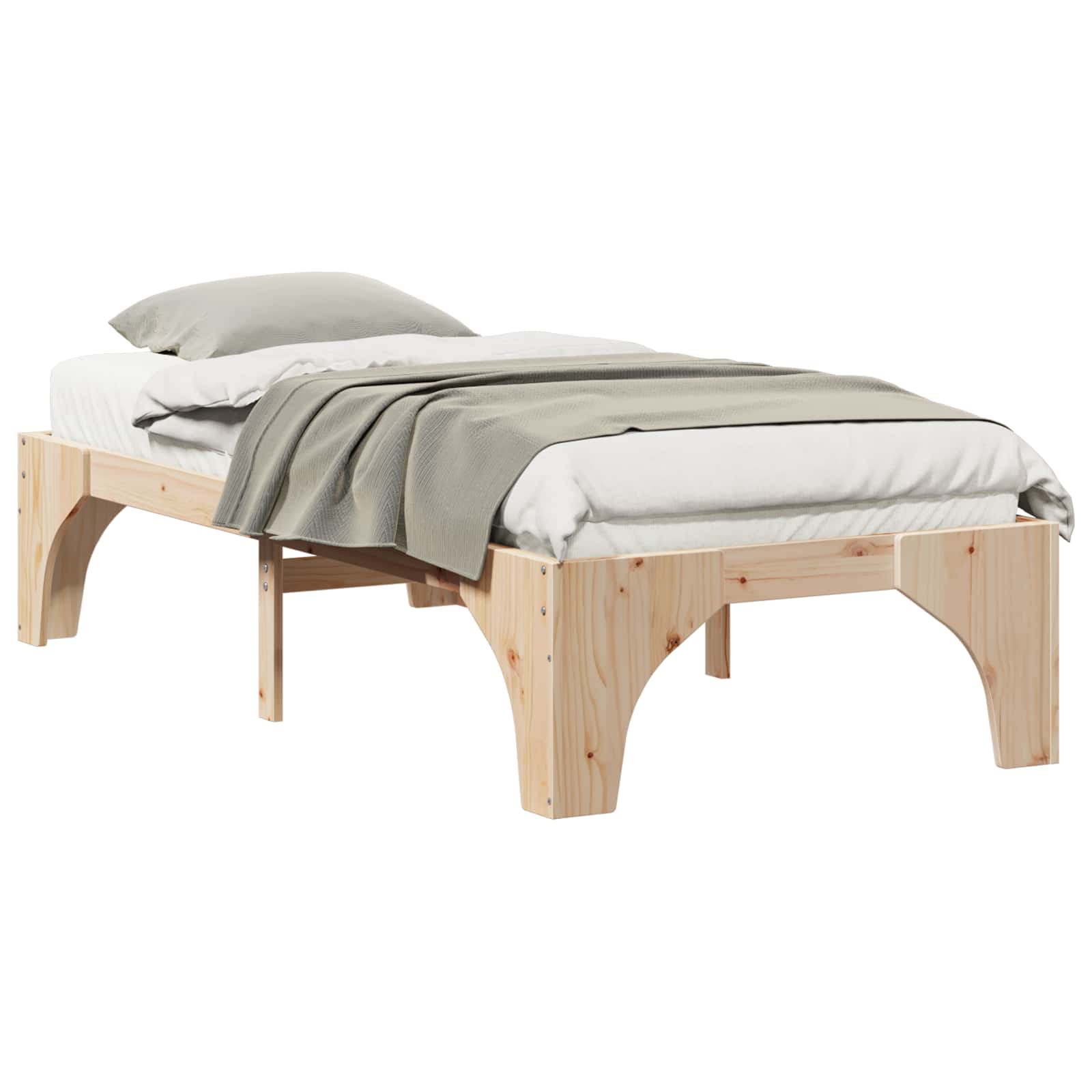 Sängram Brun 75 x 190 cm Massiv furu