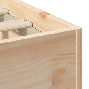 Sängram med lagring Brun 90 x 200 cm Massiv furu