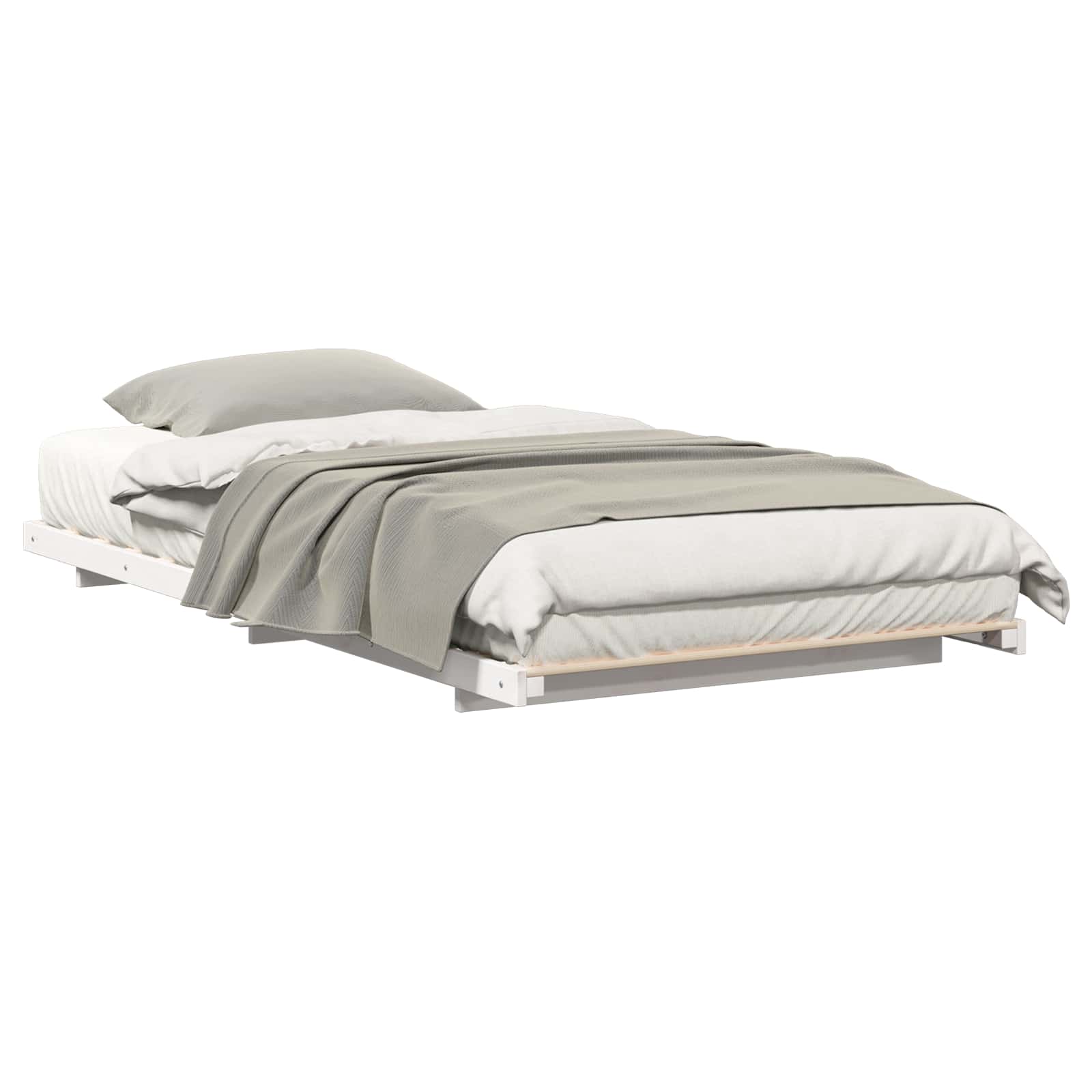 Sängram Vit 80 x 210 cm Massiv furu
