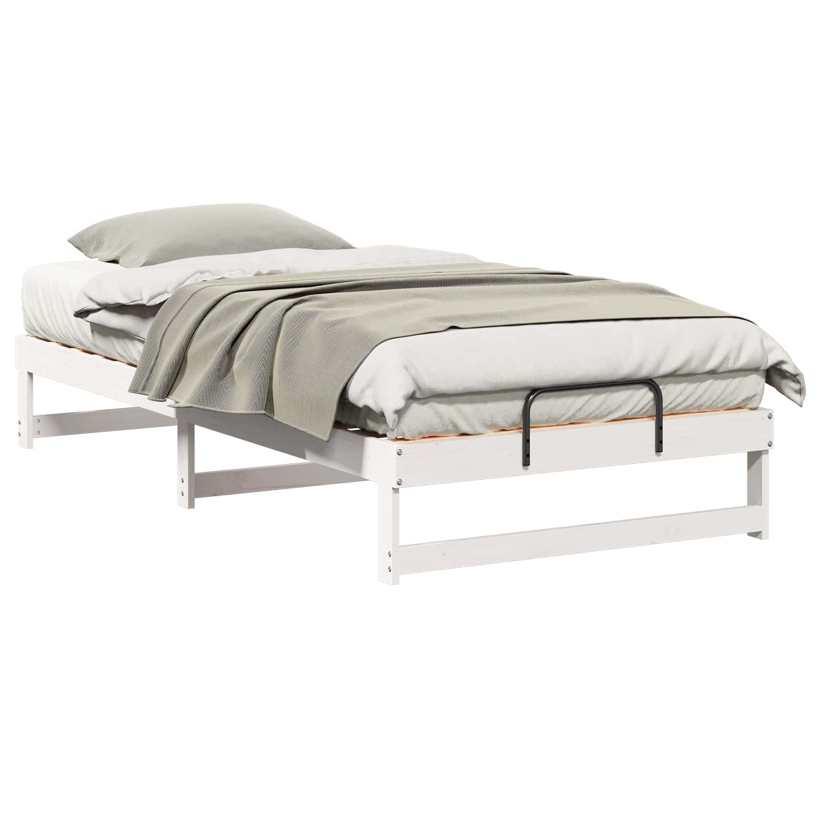 Sängram Vit 100 x 210 cm Massiv furu
