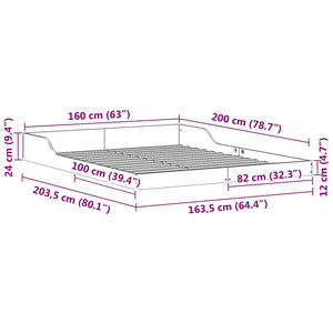 Sängram Vaxbrun 160 x 200 cm Massiv furu