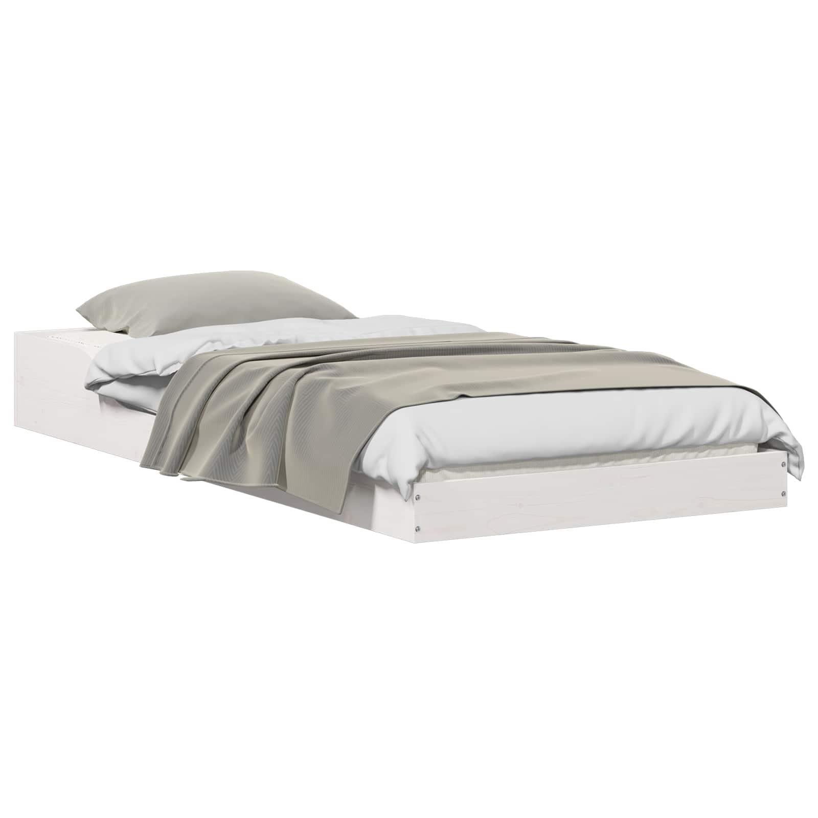 Sängram Vit 80 x 220 cm Massiv furu