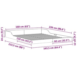 Sängram Vaxbrun 160 x 220 cm Massiv furu