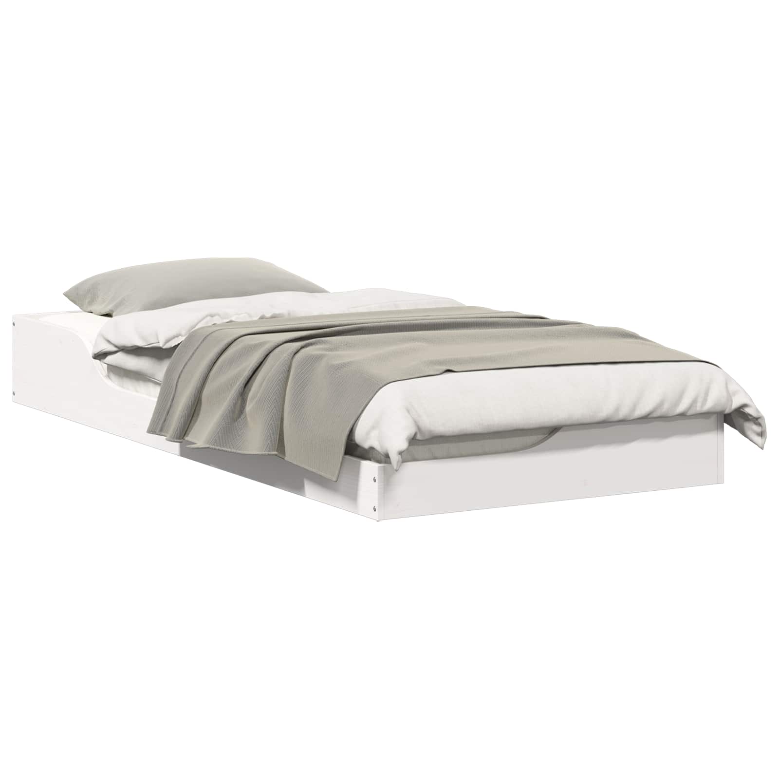 Sängram Vit 80 x 200 cm Massiv furu